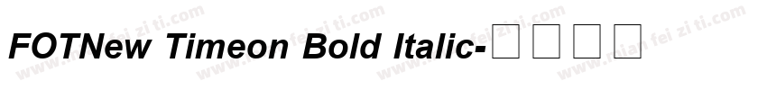 FOTNew Timeon Bold Italic字体转换